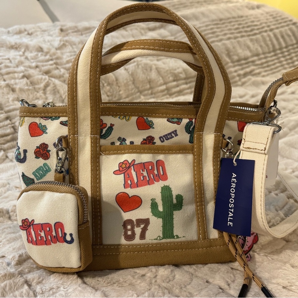 Aeropostale Aero 87 Rodeo Bag - Cream and Tan